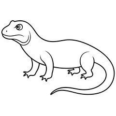Komodo dragon line art vector illustration 