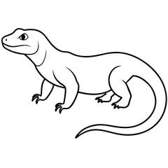  Komodo dragon line art vector illustration 