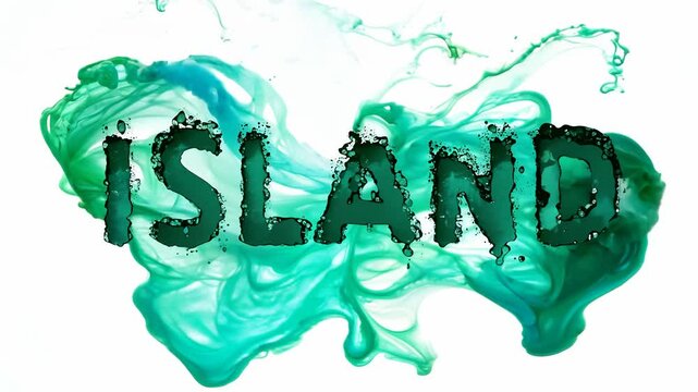 Dynamic Ink Splash Forming Text on White Background