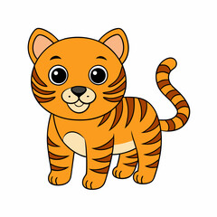 Bengal tiger kawaii art vector illustration 