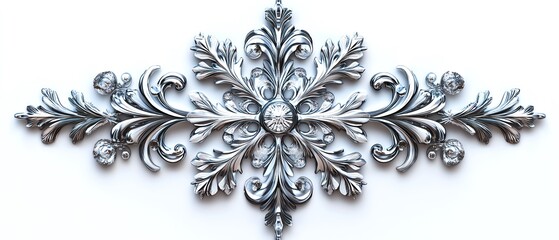Exquisite snowflake with stunning details, isolated against a clean white backdrop, showcasing the elegance and uniqueness of winters designs