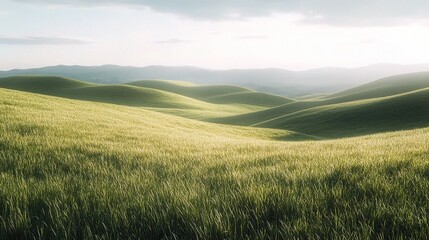 Obraz premium Serene Rolling Hills Under Soft Morning Light