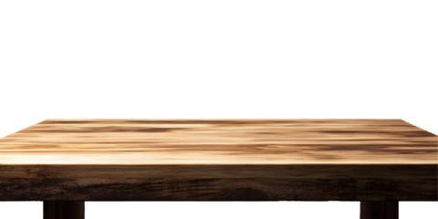 A blank empty wooden table top for product placement. Generative ai