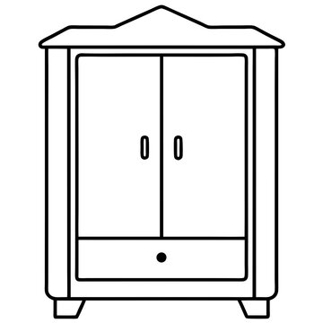 recommend clip art:  Wardrobe line art vector illustration 