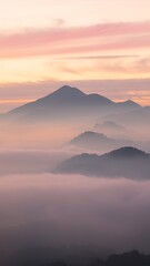 Serene Misty Mountains at Dawn