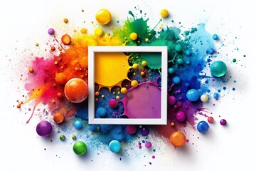 Modern Geometric Ink Splash Frames for Stickers and Decoration