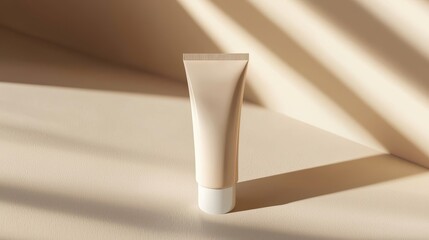 Minimalist Cosmetic Tube on Neutral Surface