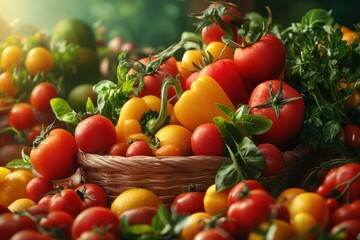 Fresh Vibrant Produce in a Colorful Display