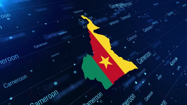 Cameroon Map Displaying On A Modern Dark Background