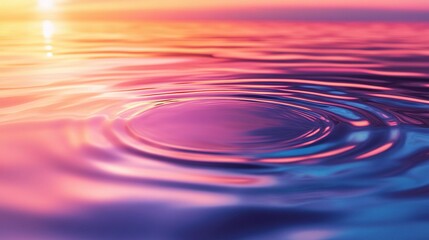 Serene Water Ripples in Vibrant Sunset Hues