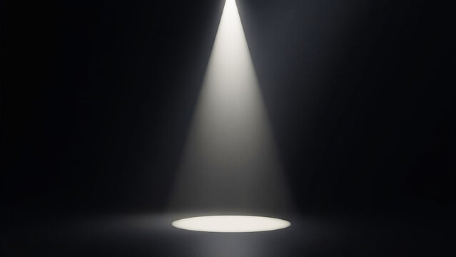 Backlight effects. Glowing brightly stage lamps design. Projector beams on black background.