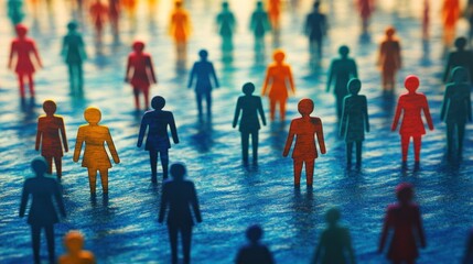 Diversity and Togetherness: Colorful Human Figurines Representing Unity