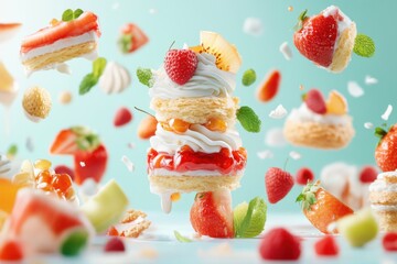 Obraz premium Vibrant Vegan Desserts in a Dynamic Display