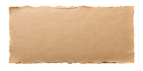 Recycled Brown Cardboard Paper Sheet for Craft Projects Isolated on White Background