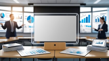 Naklejka premium finance Brand logo presentation template. business office background