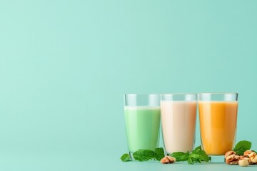 Vegan Milk Alternatives in Realistic Display