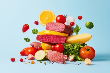 Vibrant Vegan Meat Substitutes Displayed with Fresh Ingredients