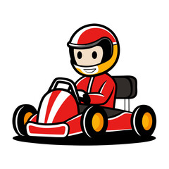 Go-Kart Racer Cartoon Illustration 