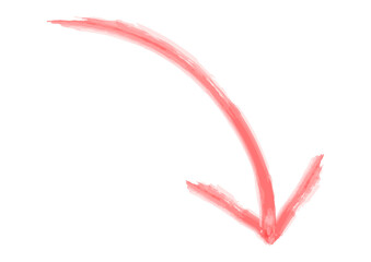 右肩下がりのシンプルな手描き風の矢印イラスト