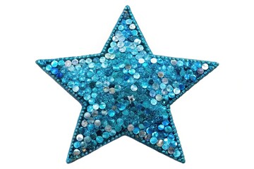 Obraz premium Shiny glitter star shaped polarization blue pearl sequins