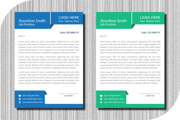 Simple And Clean Print Ready Design, Elegant Flat Design Vector . simple business letterhead design set of two. Letterhead design template. Creative, clean and elegant modern professional letterhead.