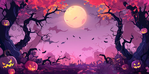Spooky Bats Silhouettes on a Haunted Halloween Night,Generated By Ai