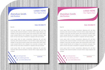 Simple And Clean Print Ready Design, Elegant Flat Design Vector . simple business letterhead design set of two. Letterhead design template. Creative, clean and elegant modern professional letterhead.