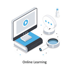 Online Learning isometric stock illustration. EPS File stock illustration