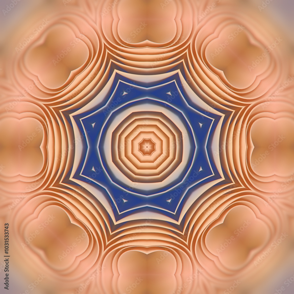 Poster colorful wavy star pattern. abstract digital illustration. 3d rendering