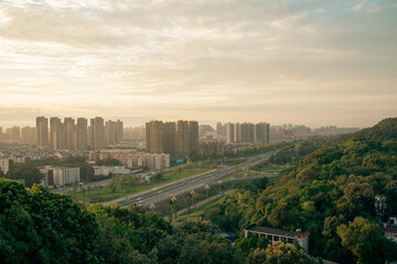 Fototapeta premium view of the city from the top
