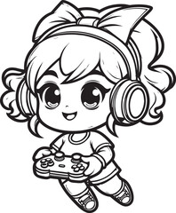 Obraz premium gamer girl Illustrator Artwork