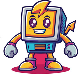 monitor mascot Illustrator Artwork
