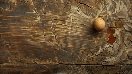 Rustic Egg on Weathered Wooden Surface