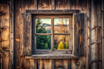 Old Wooden Window in Minimalist Style - Rustic Charm and Timeless Beauty