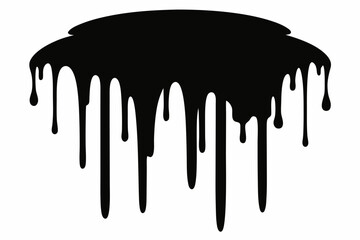 
Dripping Paint Silhouette, Ink blots and drips vector, Horror Halloween Drip Effect


