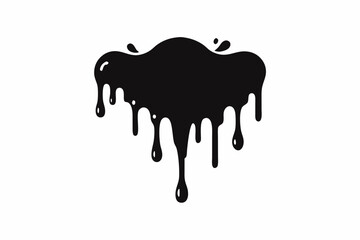 Dripping Paint Silhouette Vector, Horror Halloween Drip Effect. Vector illustration