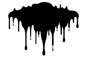 Dripping Paint Silhouette Vector, Horror Halloween Drip Effect. Vector illustration
