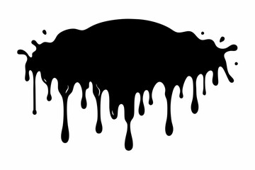 Dripping Paint Silhouette Vector, Horror Halloween Drip Effect. Vector illustration