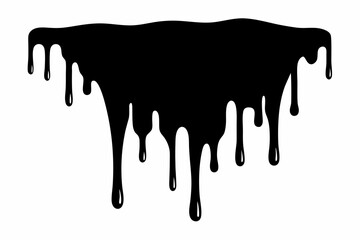 Dripping Paint Silhouette Vector, Horror Halloween Drip Effect. Vector illustration