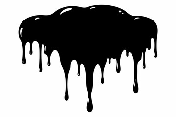 Dripping Paint Silhouette Vector, Horror Halloween Drip Effect. Vector illustration