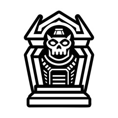 A glyph style icon of guardian statue 