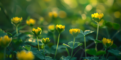Fototapeta premium yellow flowers in the garden