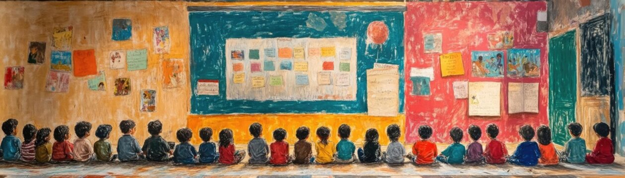 A classroom celebrating World Refugee Day, learning about the importance of inclusion and support for people from all over the world