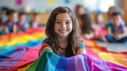 A classroom project celebrating gender diversity, with students learning about LGBTQ history and identities