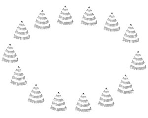 Christmas tree. Christmas tree painted in doodle style. frame template for postcard. gift card for the new year. template. vector. on a white background. Doodle.