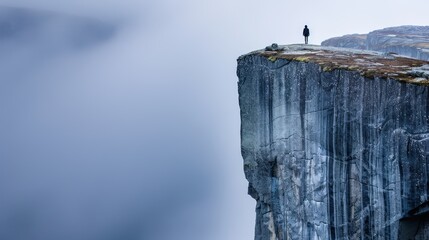 Majestic Mountain View with Solitary Figure