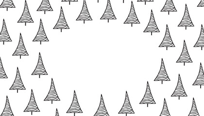 Christmas tree. A doodle-style painted Christmas tree. a beautiful frame for the new year. new year. template for creating a postcard. vector. on a white background.