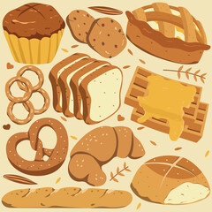 vector graphic pastry bakery pack 