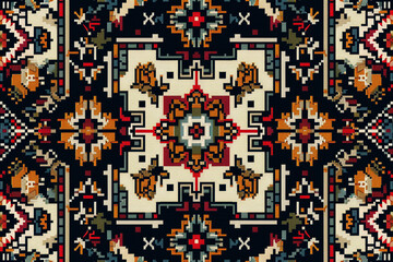 Colorful Geometric Pattern Carpet