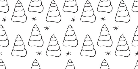 Christmas tree. a Christmas tree painted in the doodle style. seamless pattern with Christmas trees. a beautiful pattern for gift wrapping and packages. for printing textiles and paper. new Year's 